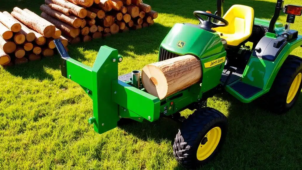 Die 10 besten Traktoren mit Holzspalter für effizientes Hacken 1 john deere 1025r tractor