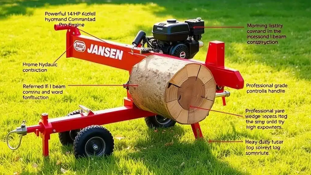 Was zeichnet den Holzspalter von Jansen im Jahr 2025 aus? 2 kohler engines technical superiority