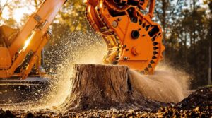 stump grinder attachment for excavators