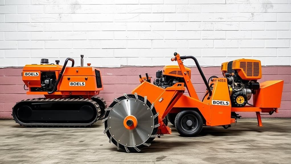 types of stump grinders