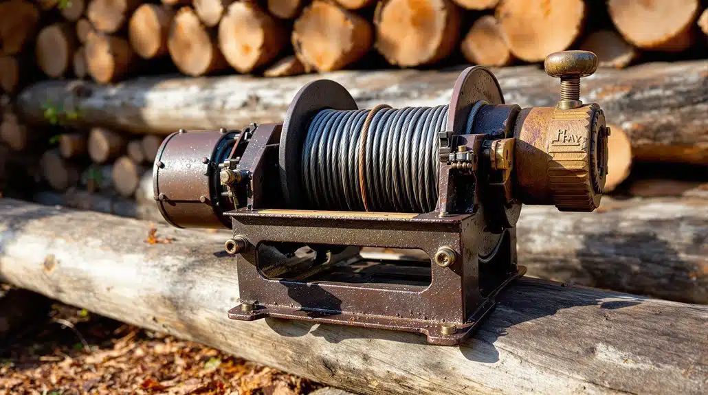 wooden winch mechanical operation