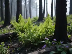 Regeneration des Ökosystems nach Waldbrand
