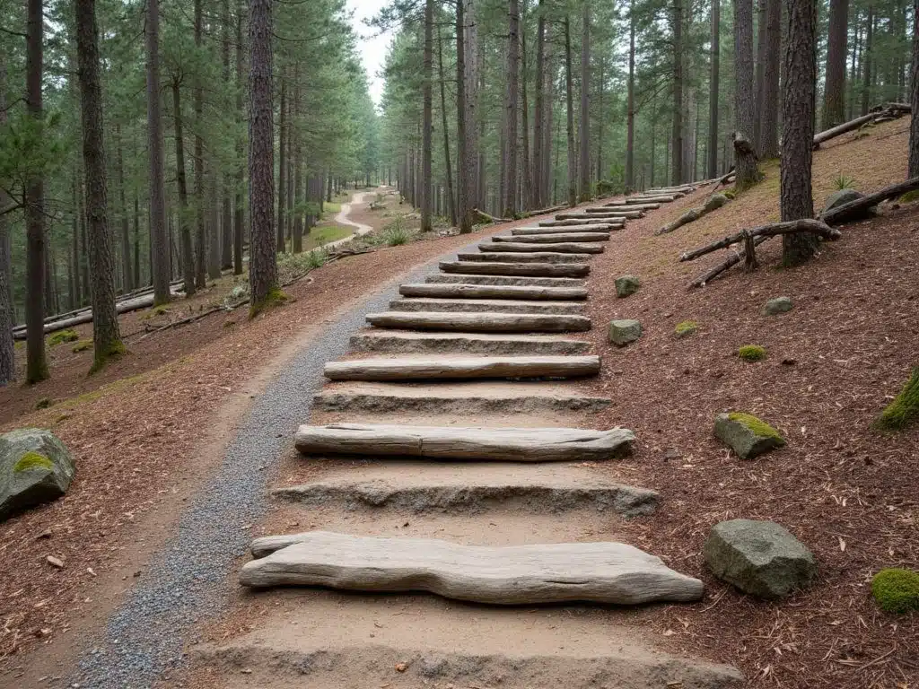 Waldwegreparatur bei Erosion