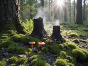 Wiederherstellung des Bodens nach einem Waldbrand