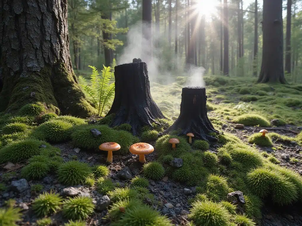 Wiederherstellung des Bodens nach einem Waldbrand