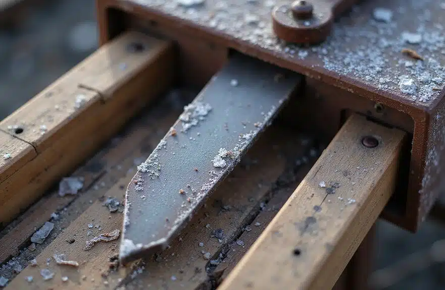 Wintercheck für Holzspalter 2 Klingenschärfung und Rostschutz