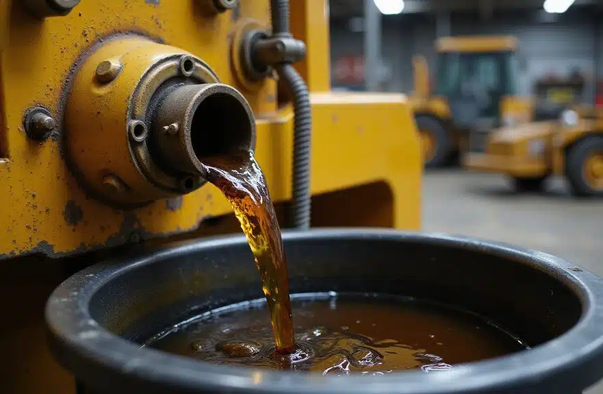 Ordnungsgemäßer Wechsel von Hydrauliköl in Forstmaschinen 2 Extraktion von kontaminiertem Hydrauliköl