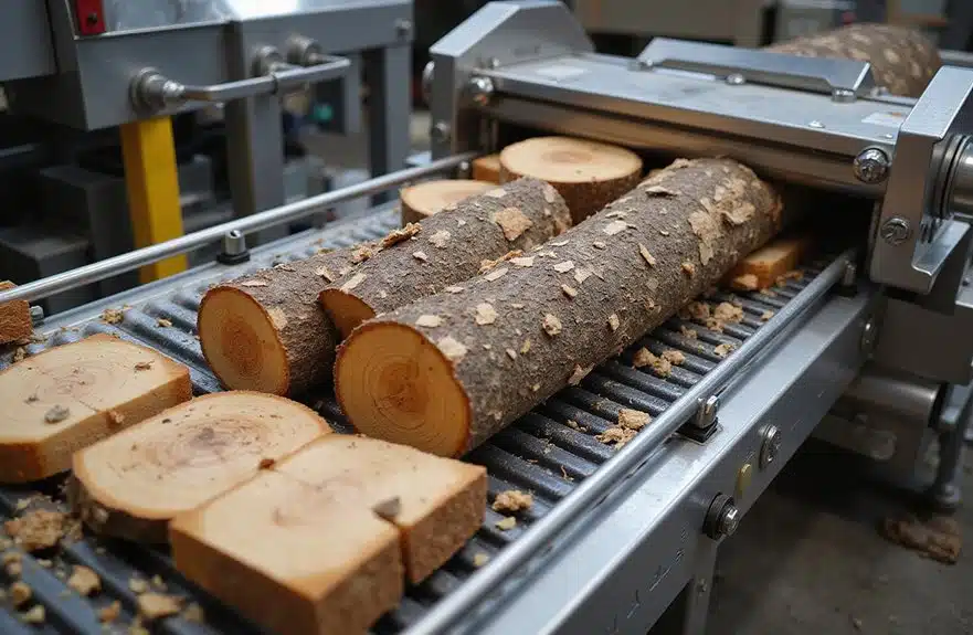 Holzspalter mit Förderband – Vorteile 1 kontinuierliche Protokollverarbeitungseffizienz