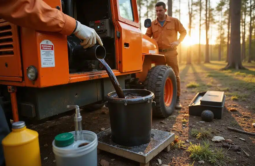Sicherheitsverfahren für Hydrauliköl-Wechsel