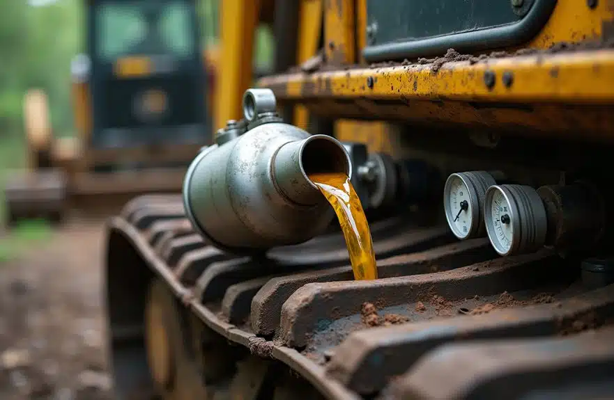 Ordnungsgemäßer Wechsel von Hydrauliköl in Forstmaschinen 3 Ölfüllung und Verifikation