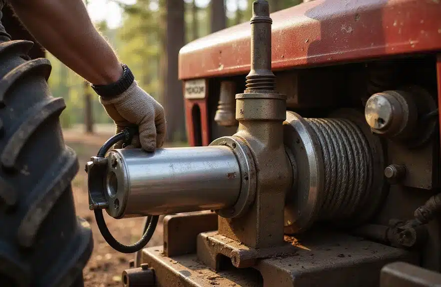 Ordnungsgemäße Installation von Forstwinden 3 Traktor-Zapfwellenanschluss